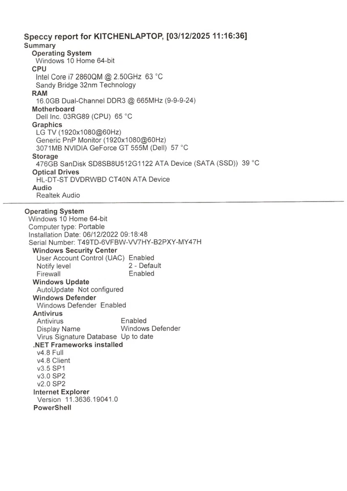 Dell Xps 17 L702x -i7 @2.5 GHz/16gb/500 GB SSD 17.3" 3D Screen - Image 3 of 4