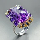 AAA Quality 37 ct Natural Amethyst Ring 925 Sterling Silver Size 8 /R471037
