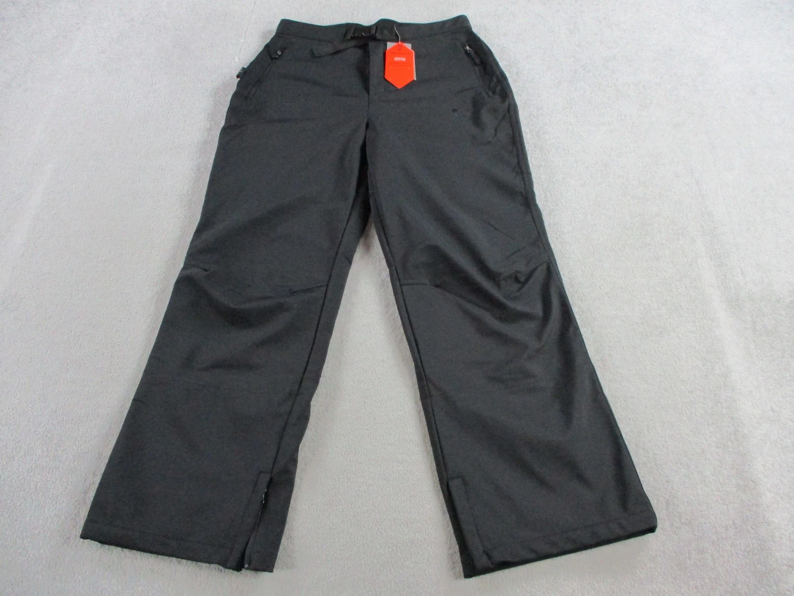 Free Country Pants Womens Medium Black Softshell Fleece Wind Water Resistant NWT