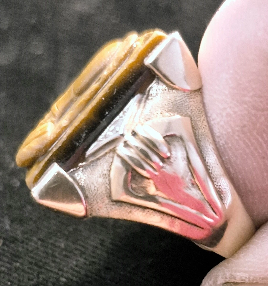 实心 10KT MASTERPIECE RAISED 2X Warrior 雕刻-手工雕刻尺寸 11.03 GM — 第 2/4 张图片