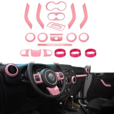 21x Interior Decor Trim Kit for Jeep Wrangler JK JKU 2011-2017 Pink Accessories