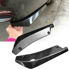 2x Carbon Fiber Style Car Rear Lip Wrap Angle Splitter Bumper Spoiler Anti-Crash