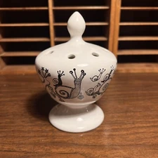 Estello MCM Vintage Snail Print Appetizers Toothpick Holder Ceramic Whimsical