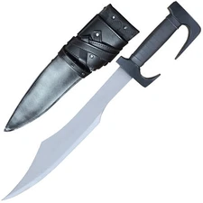 Authentic Spartan Sword Replica - Carbon Steel Blade with PU Leather Scabbard