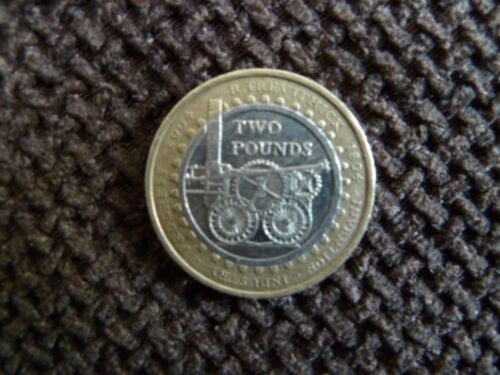 Trevithick Steam engine £2 Coin - 1804 Invention Industry Progress  - 第 1/2 張圖片