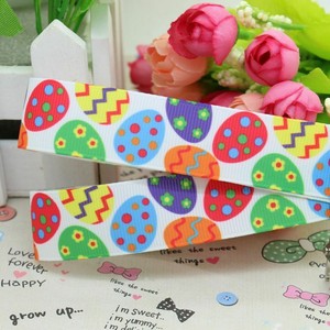 Ribbon Easter Egg Printed Grosgrain Hair Bow Diy Single Face Party