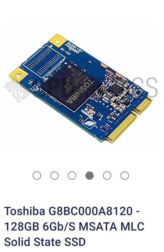 Toshiba G8BC000A8120 - 128GB 6Gb/S MSATA MLC Solid State SSD - Image 2 of 2