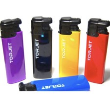 5 x TORJET CIGAR WINDPROOF TURBO JET FLAME ELECTRONIC LIGHTER REFILLABLE ASSORTD
