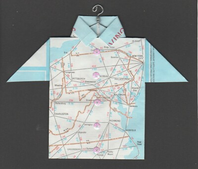 Origami Map Shirt Washington DC, Albany, Norfolk, Charleston, Pittsburgh 