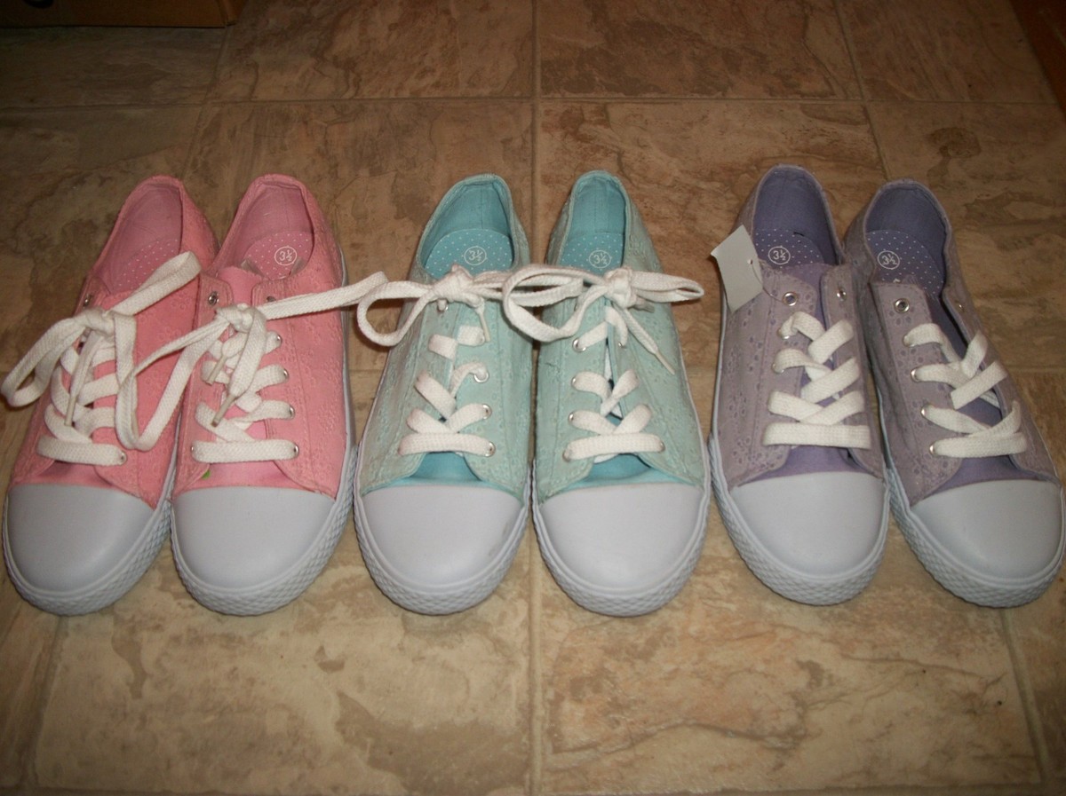 NEW AIRWALK CROCHET RETRO OXFORD SNEAKERS CANVAS SHOES GIRLS SZ