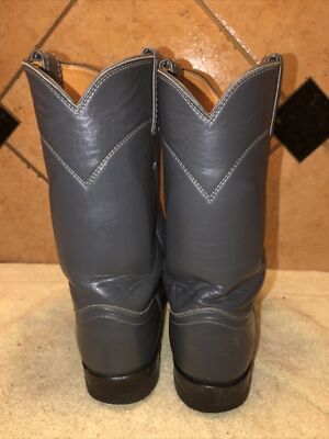 Justin L3056 Gunmetal Gray Leather Cowboy Roper Boots Sz 6.5  display picture 1
