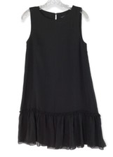 Tommy Hilfiger Womens Size 6 Sleeveless Lined Black Dress Ruffle Bottom Keyhole