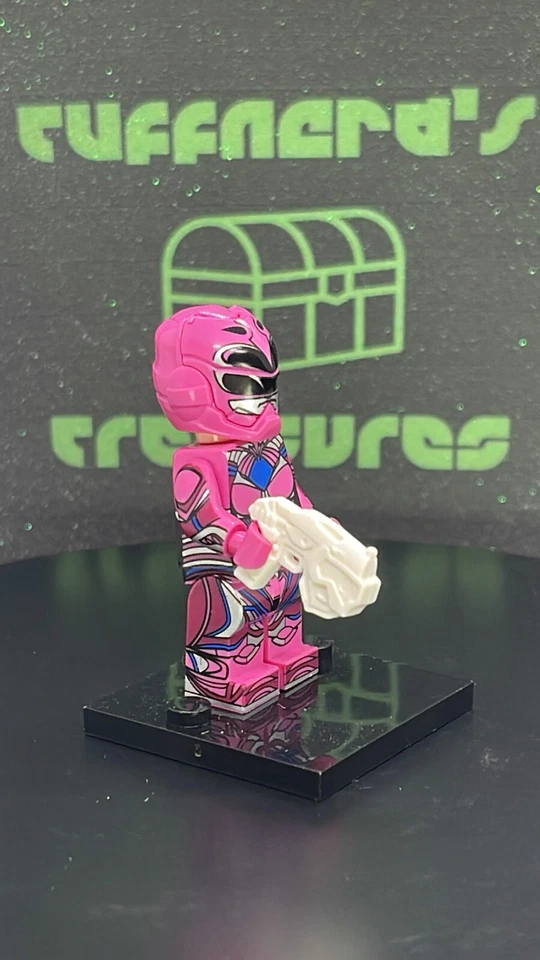 Minifigura de ladrillo personalizada impresa SABANS POWER RANGERS LEGO PINK RANGER Foto 3 de 4