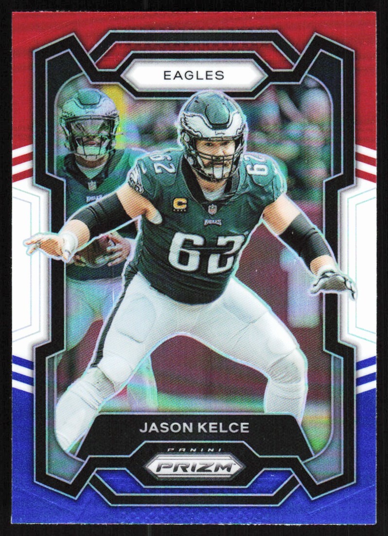 2023 Prizm Red White Blue Prizms - Jason Kelce Philadelphia Eagles #245