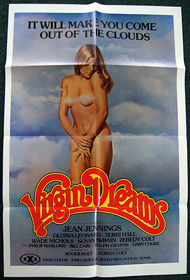 VIRGIN DREAMS   JEAN JENNINGS   ORIGINAL 1977, X-RATED, ADULT MOVIE POSTER   NM