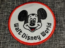 Vtg Patch Walt Disney World Productions Mickey Mouse 3  Orange Trim Theme Park