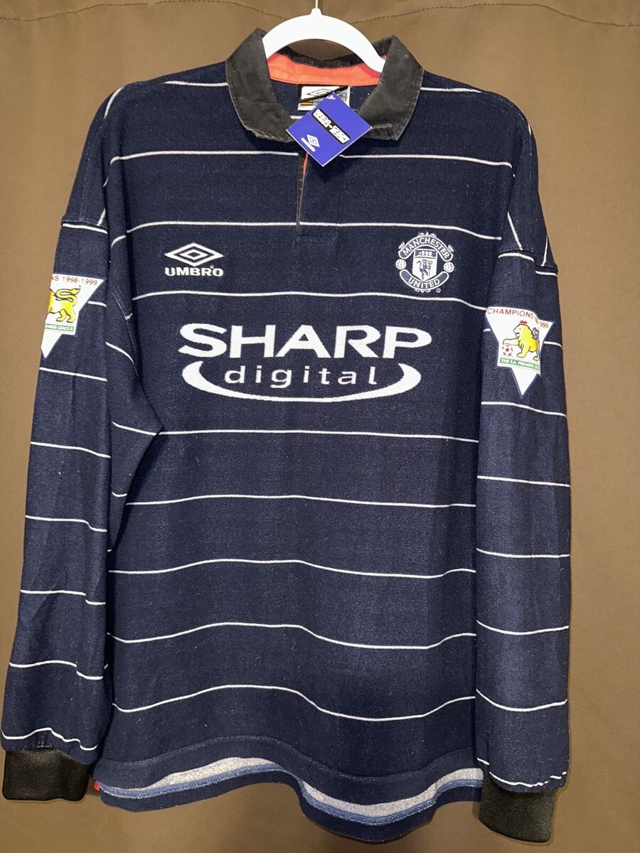 BNWT PLAYER ISSUE Long Sleeve Man United 1999/00 Away #7 BNWT PLAYER ISSUE Long Sleeve Man United 1999/00 Away #7