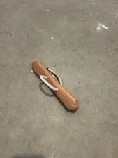 Handmade Koppo Yawara Japanese Massage Stick + Palm Taper, 8”, Oak & Cotton Cord