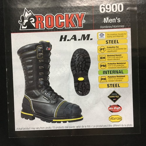 Rare Rocky HAM BOOTS UK8 Mining Steel 