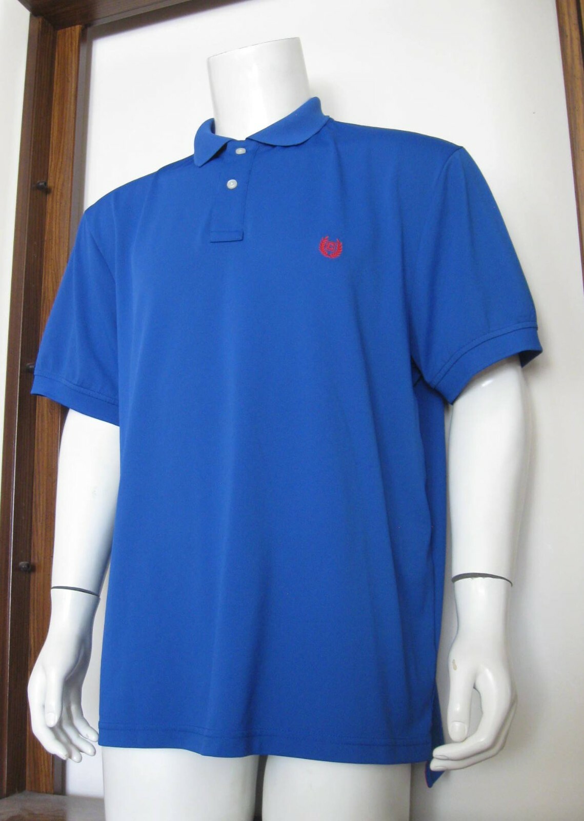XL Men Chaps Sport Short Sleeve Polo Shirt Blue Polye… Gem