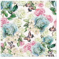 20 Servietten Powder Garden - FrüHlingsblumen In Hellen Farben 33X33Cm
