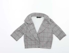 PRETTYLITTLETHING Womens Green Check Jacket Size 4