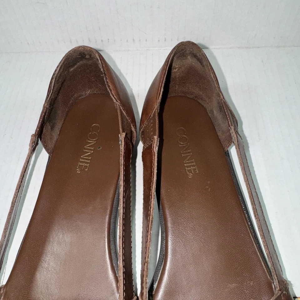 Sandalias de cuero marrón sin cordones Connie para mujer talla 7 Foto 2 de 4