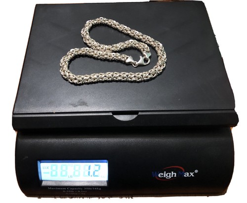 Collana catena grano tessuto bizantino argento sterling 925 fine Milor Italy 17" - Foto 5 di 5