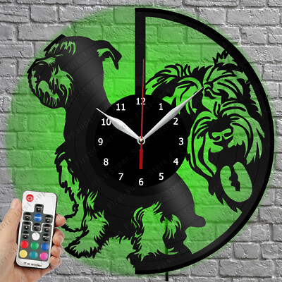 LED Clock Schnauzer Dog Vinyl Record Wall Clock Led Light Wall Clock 2447