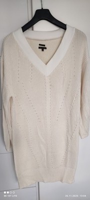 massimo dutti Damen Strickkleid Gr.M wollweis,L 90cm,B55cm