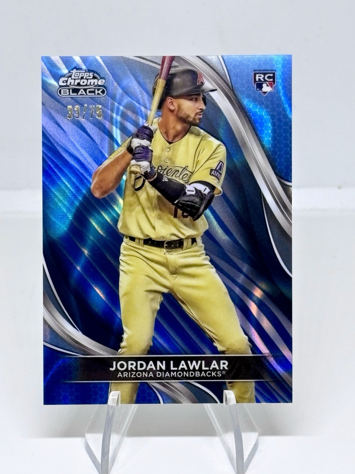 2024 Topps Chrome Black JORDAN LAWLAR #3 Blue Refractor /75 RC Diamondbacks