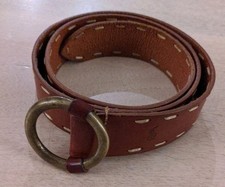 Vintage Ralph Lauren Brown Leather Belt Made In England Medium Rare Unique READ