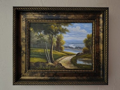 ORIGINAL FRAMED OIL LANDSCAPE ARTIST W.Adam