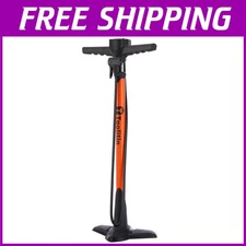 Bike Pump with Pressure Gauge, 160 PSI High Pressure, Orange