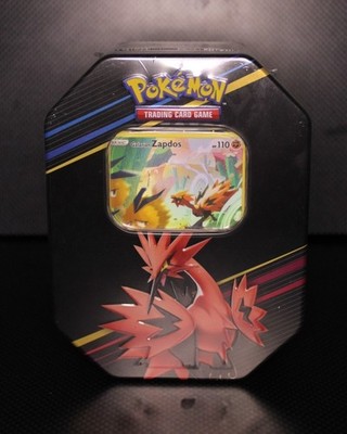 Pokémon TCG Crown Zenith Tin Galarian Zapdos Variant Factory Sealed - 4 Packs