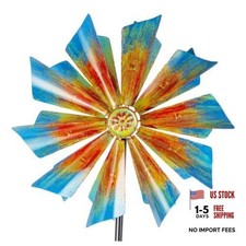 12.8" Outdoor Wind Spinner, Colorful Kinetic Metal Wind Spinners Gradient Color