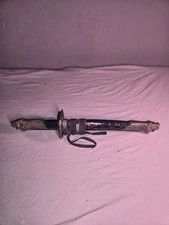 Asian Dual Dragon Head Miniature Samurai Sword China Decor Collectible Blade