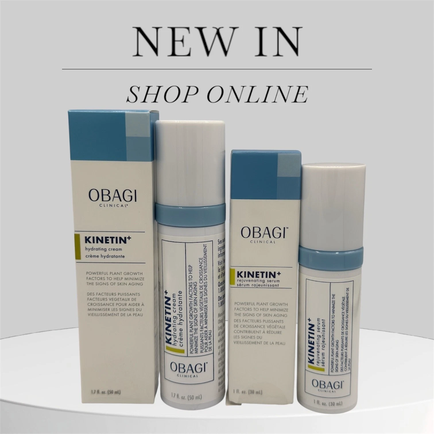 OBAGI Clinical KINETIN+ Rejuvenating Serum & KINETIN+ Hydrating Cream SET
