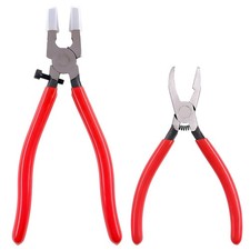 2 Pcs Glass Running Pliers and Breaker Grozer Set with Rubber C Kit