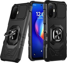 Phone Case with Tempered Glass Screen Black for TCL NXTPAPER 70 Pro