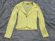 Innocence blazer single-button closure notched lapels Black Patterns sz Small