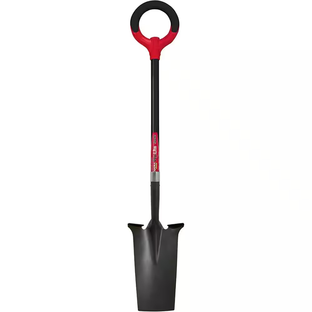 7 In. Red Polypropylene Handle, 41 In. Pro-Lite Carbon Steel Garden Spade Shovel
