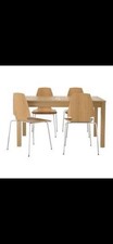 IKEA Bjursta Dining Table with 4 Vilmar Chairs All In Oak