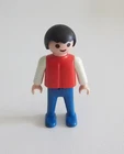 Playmobil (3206) child vintage - boy blue sweater &amp; white red pants