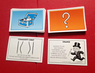 Kompletter Satz 2018 Std Edition Monopoly Chance & Community Chest Cards