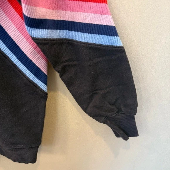 Spiritual Gangster Rainbow Stripe Pullover Sweatshirt Women’s Small Black Cotton - Image 4 of 4