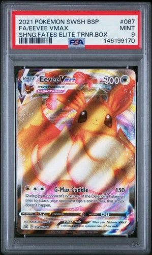 2021 POKEMON SWSH SHINING FATES ELITE TRAINER BOX FULL ART/EEVEE VMAX PSA 9