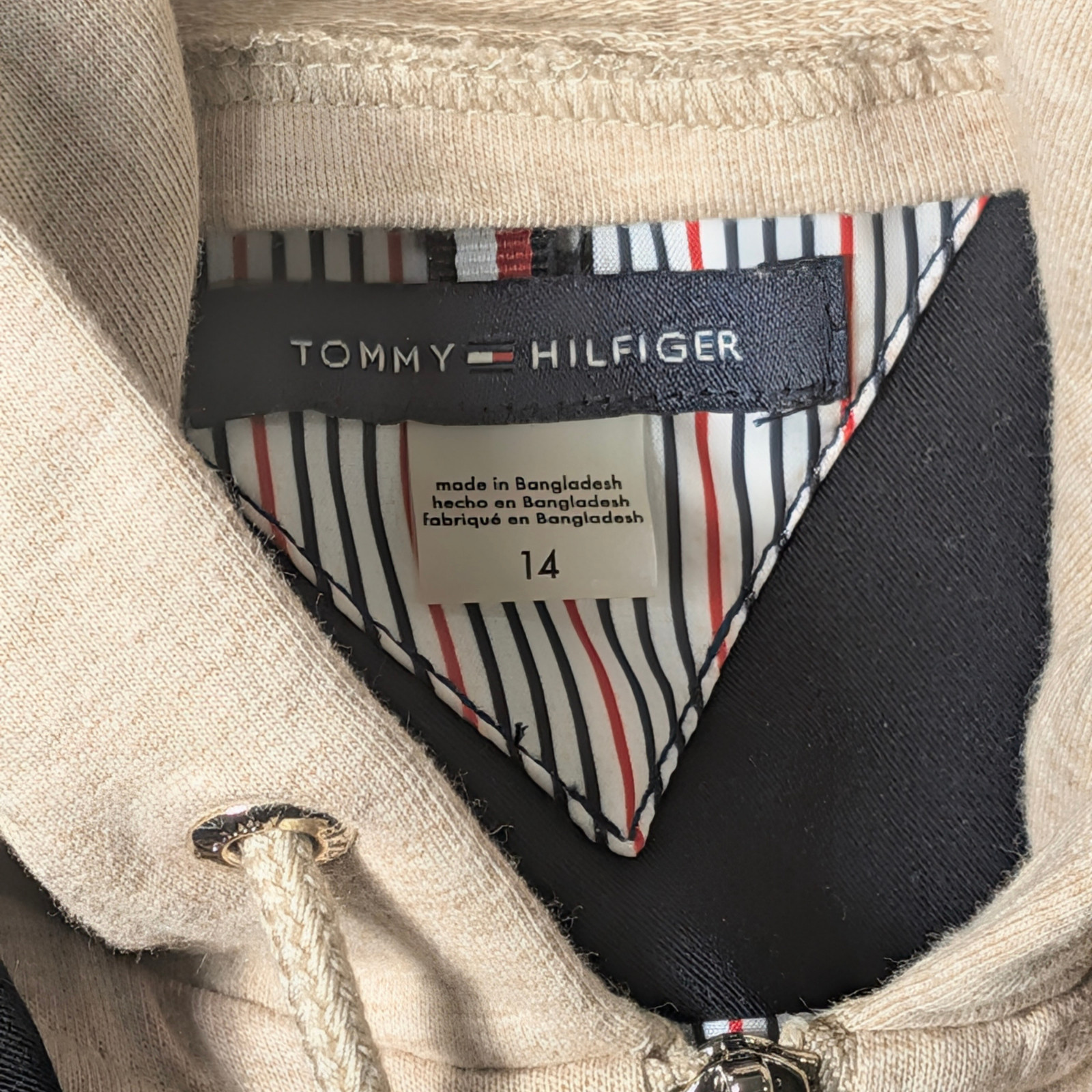 Tommy Hilfiger 2-in-1 Blazer Sz 14 Navy Blue Removable Hoodie Elbow Patches thumbnail 3