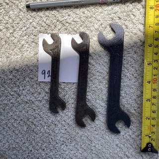 Vintage Set Of 3 Reversible Metric And Imperial Sized Mechanic Open End Spanners