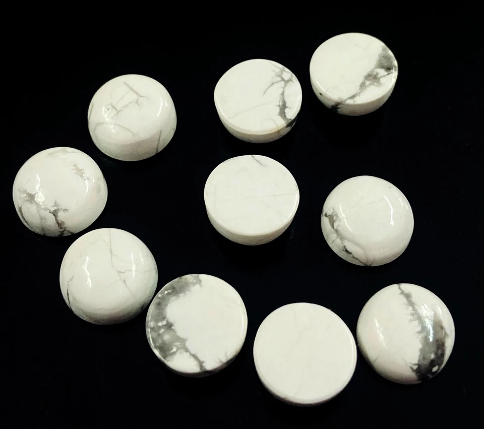 Natural Howlite Round Cabochon Gemstone 3mm–20mm Calibrated Gemstones - Image 2 of 4